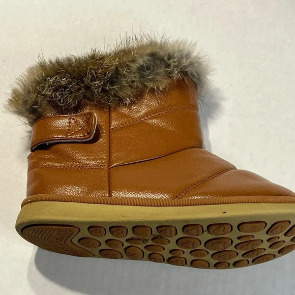 Comfy Kids KuBabby Faux Fur trim girls Ankle snow boots size 11M (30)color brown - Picture 8 of 12